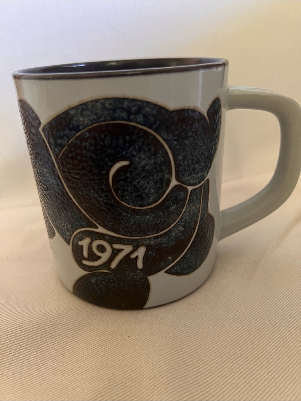 Royal Copenhagen's Fajance
1971 mug series by Scandinavian artist Hans Andersen.